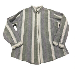 👔Vintage Raintree Southern Collection by Hampton Striped Long Sleeve Shirt XXL 👔